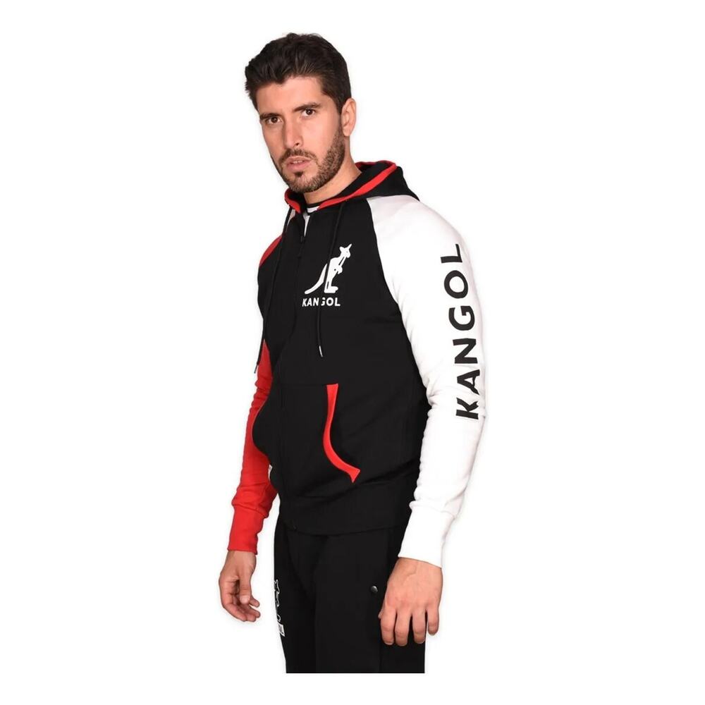 Kangol Men's Hoodie Full Zip Colorblock Fleece Sweatshirt - Picture 2 of 4